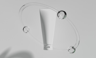 3d illustraion of cosmetic skincare beauty spa cream mockup, bathroom interior, medical healthcare...