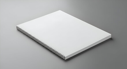 Blank Spiral Notebook on Gray Surface Clean and Minimalist Design.