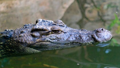 Obraz premium Croc head above water