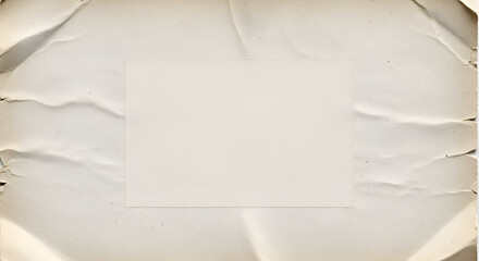 Textured Paper with a Blank Rectangle Aged and Creased Neutral Tones.