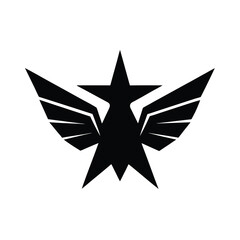 Obraz premium silhouette of a falcon face with spread wings