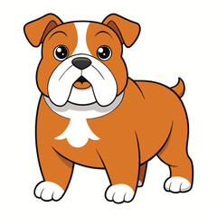 Bulldog Dog White Background Vector Art