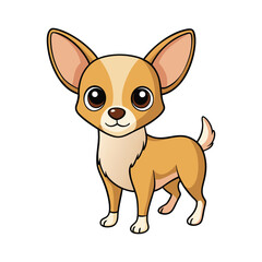 Chihuahua Normal Dog White Background Vector Illustration