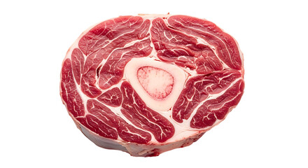 Obraz premium Fresh raw beef shank isolated on transparent background, a flavorful and nutritious cut of meat, perfect for slow cooking and hearty stews, ideal for culinary creations