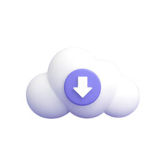 Fototapeta premium Cloud with arrow download icon illustration for cloud computing technology and data storage concept