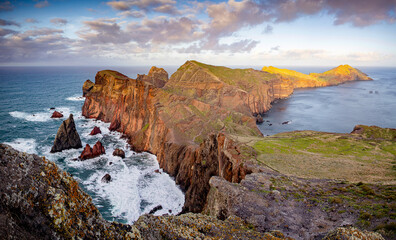 dramatic coastline with rocks of Madeira, Portugal