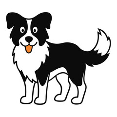 Border Collie Dog White Background Vector