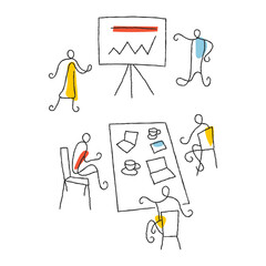 Business meeting minimalist vector illustration