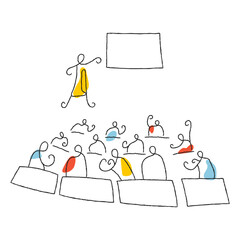 University lecture minimalist vector illustration