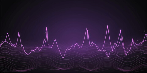 Abstract green heartbeat sound wave on a black background, perfect for medical illustrations
