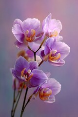 Close-up of delicate purple orchids