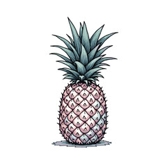 Obraz premium Bright Tropical Pineapple Illustration – Colorful Fruit Vector Art