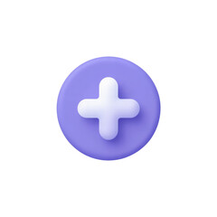 Obraz premium Purple circle with white plus sign icon isolated on black background for medical purposes design