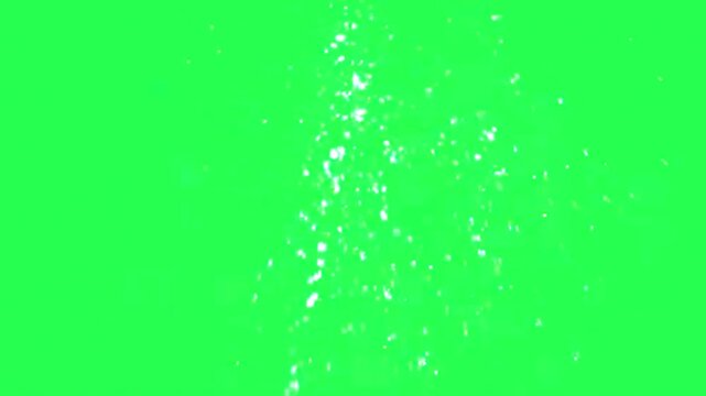 Vertical water splash explosion on green screen, upward fountain burst effect for video editing and VFX, 3d slow motion animated video