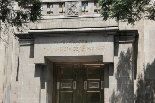 Mexico City, Mexico - Aug 4, 2025: The Supreme Court of Justice of the Nation SCJN is the supreme body of the Judicial Branch of the Federation in Mexico, responsible for compliance with the law