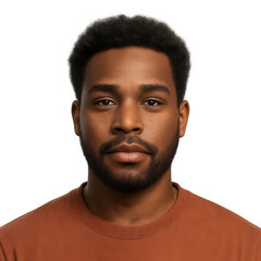 Obraz premium Handsome African American man portrait isolated on white background.