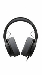 Fototapeta premium High Quality Modern Black Over Ear Headphones Isolated on White Background for Music Lovers