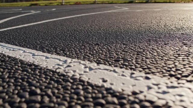 Pavement Markings and Line Delineations on Outdoor Athletic Play Surface Designed for Court Sports