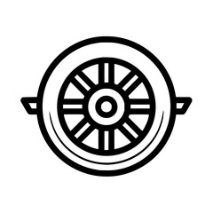 Obraz premium Black Brake Rotor Icon Isolated on White Background