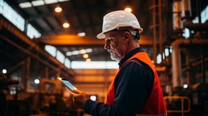 Industrial engineer using a tablet in a factory - Powered by Adobe