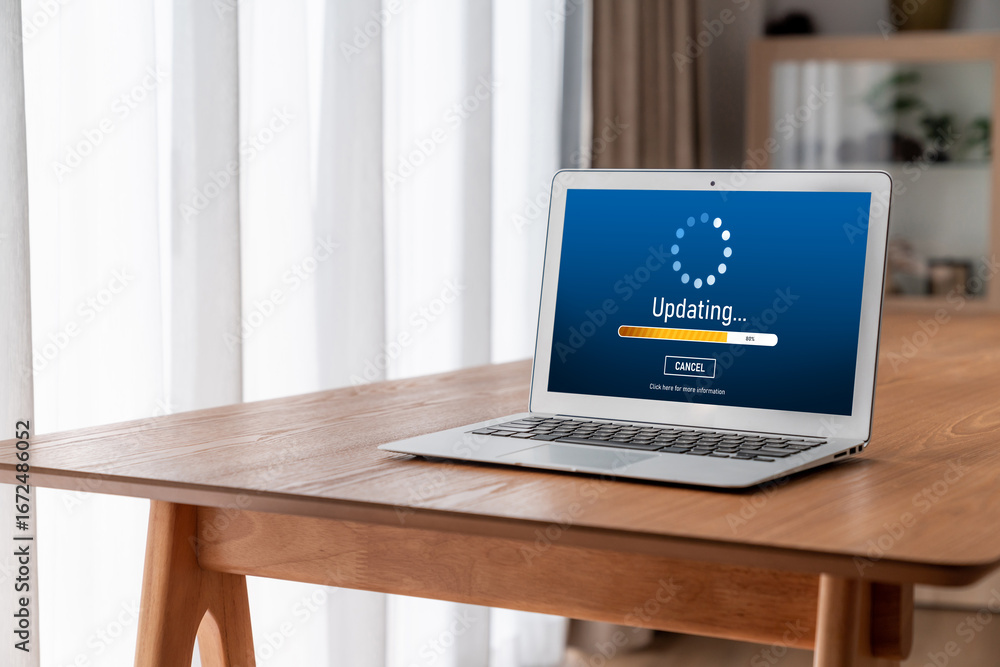 Aufkleber software update on computer for modish version of device software upgrade