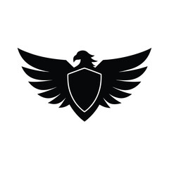 Obraz premium silhouette of an eagle face with wings wrapping