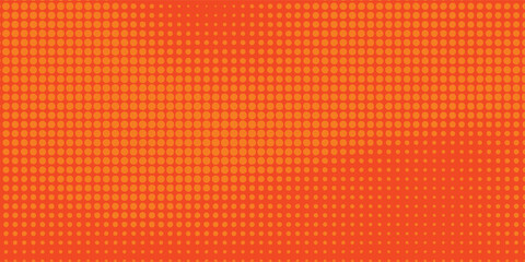 retro Dots halftone orange color pattern gradient texture with technology digital background. Dots pop art comics orange