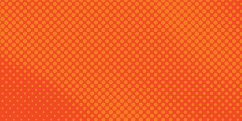 retro Dots halftone orange color pattern gradient texture with technology digital background. Dots pop art comics orange