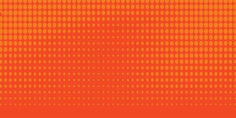 retro Dots halftone orange color pattern gradient texture with technology digital background. Dots pop art comics orange