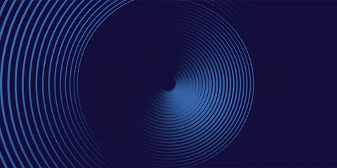 Blue abstract background with blue glowing geometric lines. Modern shiny blue oval lines pattern. Curved lines. Futuristic technology concept. modern