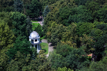 Serene Garden Pavilion Surrounded by Lush Greenery