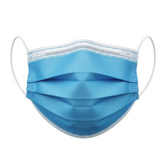 Blue medical face mask isolated on transparent background transparent background