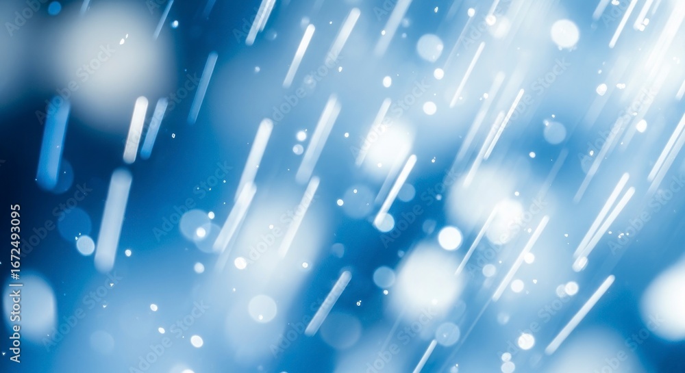 Poster a captivating design featuring diagonal lines of light against a backdrop of soft blue and white bok