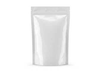 Modern blank white pouch mockup for branding food, supplements or product packaging needs with a clean design