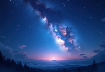 vivid night sky stars constellations twinkling bright cosmic landscape celestial beauty dreamy atmosphere infinity, brightness, universe, heavens, glimmer