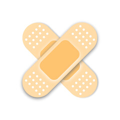 adhesive bandage on white background