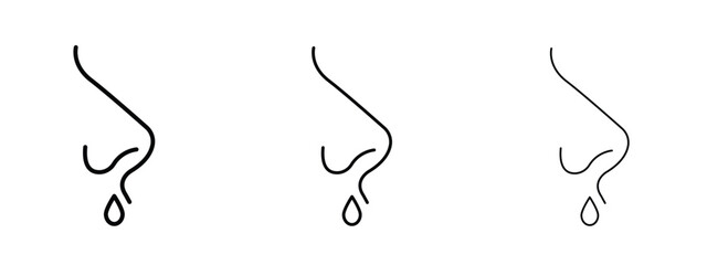 Stuffy nose icon in outline stroke style symbol.