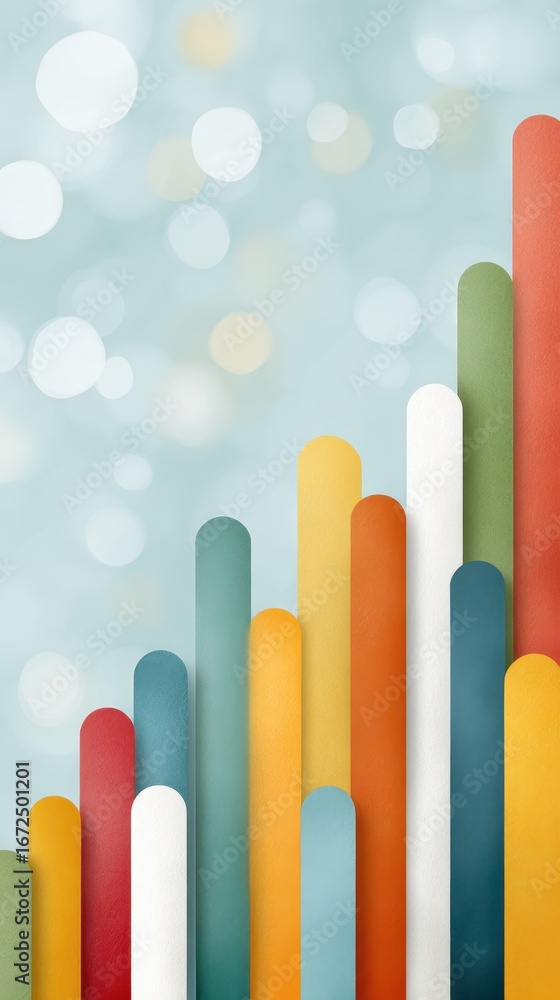 Poster colorful flat design dashboard illustrating the impact of inflation on statistics with soft backgrou