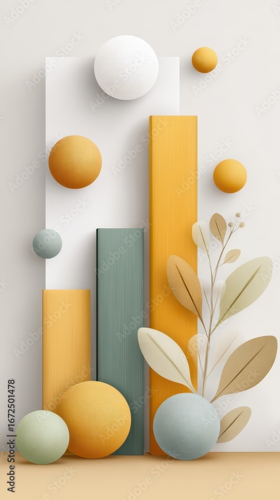 Poster modern flat design interface with geometric shapes and inflation rate changes illustrated in a minim