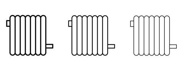 Radiator icon in outline stroke style symbol.