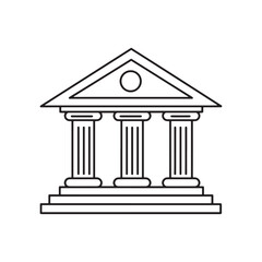 Classic Building Icon Representing Law, Government, or Education