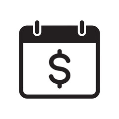 Calendar with Dollar Sign: Financial Planning and Budgeting Icon