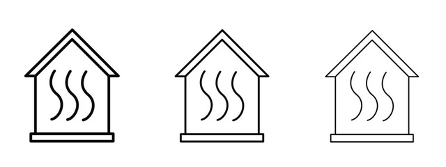 Insulation icon in outline stroke style symbol.