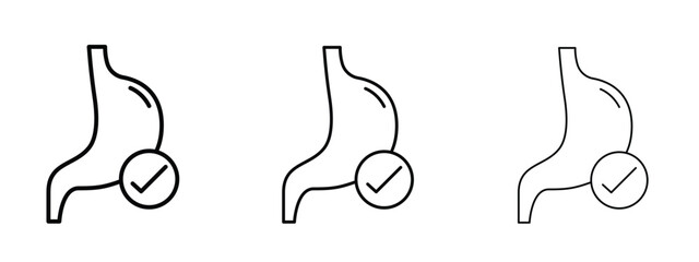 Good digestion icon in outline stroke style symbol.