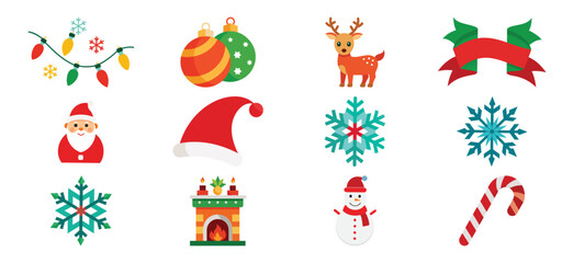 Festive Christmas Icons A Collection of Holiday Elements for Design Projects