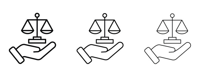 Ethics icon in outline stroke style symbol.