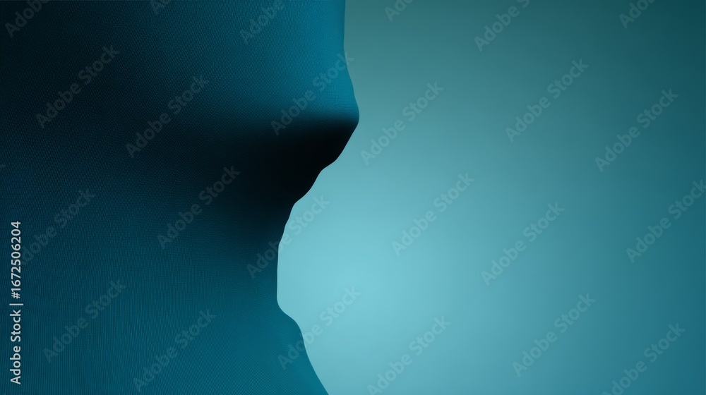 Poster exploration of smooth gradient with viridian and deep blue-green tones showcasing minimalist art com