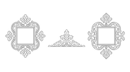 Collection of vintage design elements for frames, logos, and monograms. Perfect for elegant branding, invitations, decorative borders, retro labels, and classic graphic projects.