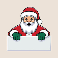 santa claus holding a blank sign