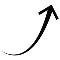 black curve arrow icon on white background. flat style. arrow icon for your web site design, logo, app, UI. Arrow pointer icon sign symbol vector. eps 10